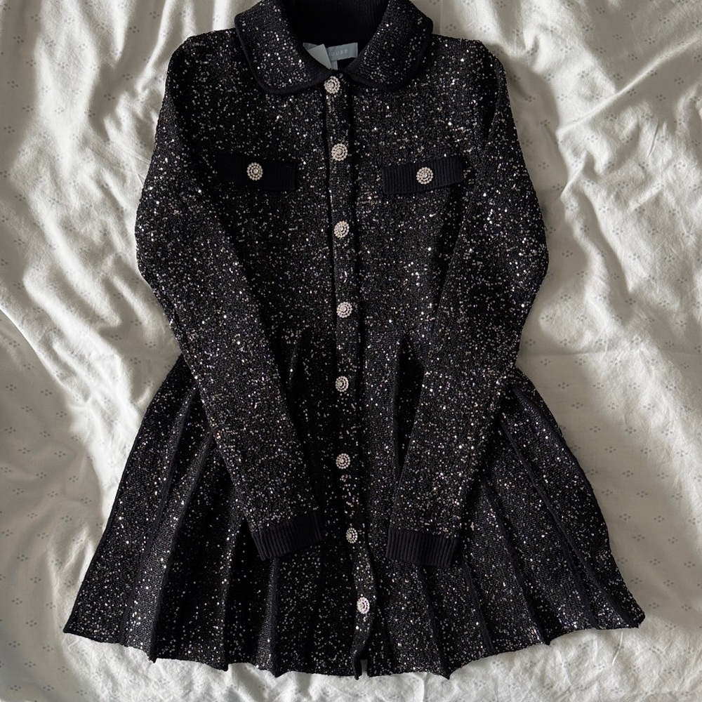 Hill House Black and Silver Sequin Dress